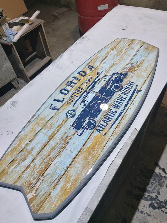 Surfboard Coffee Table: Beach Bar Decor, Surfing Art
