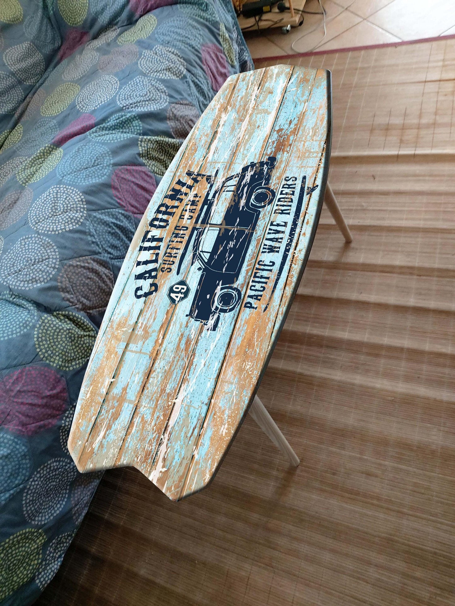 Surfboard Coffee Table: Beach Bar Decor, Surfing Art
