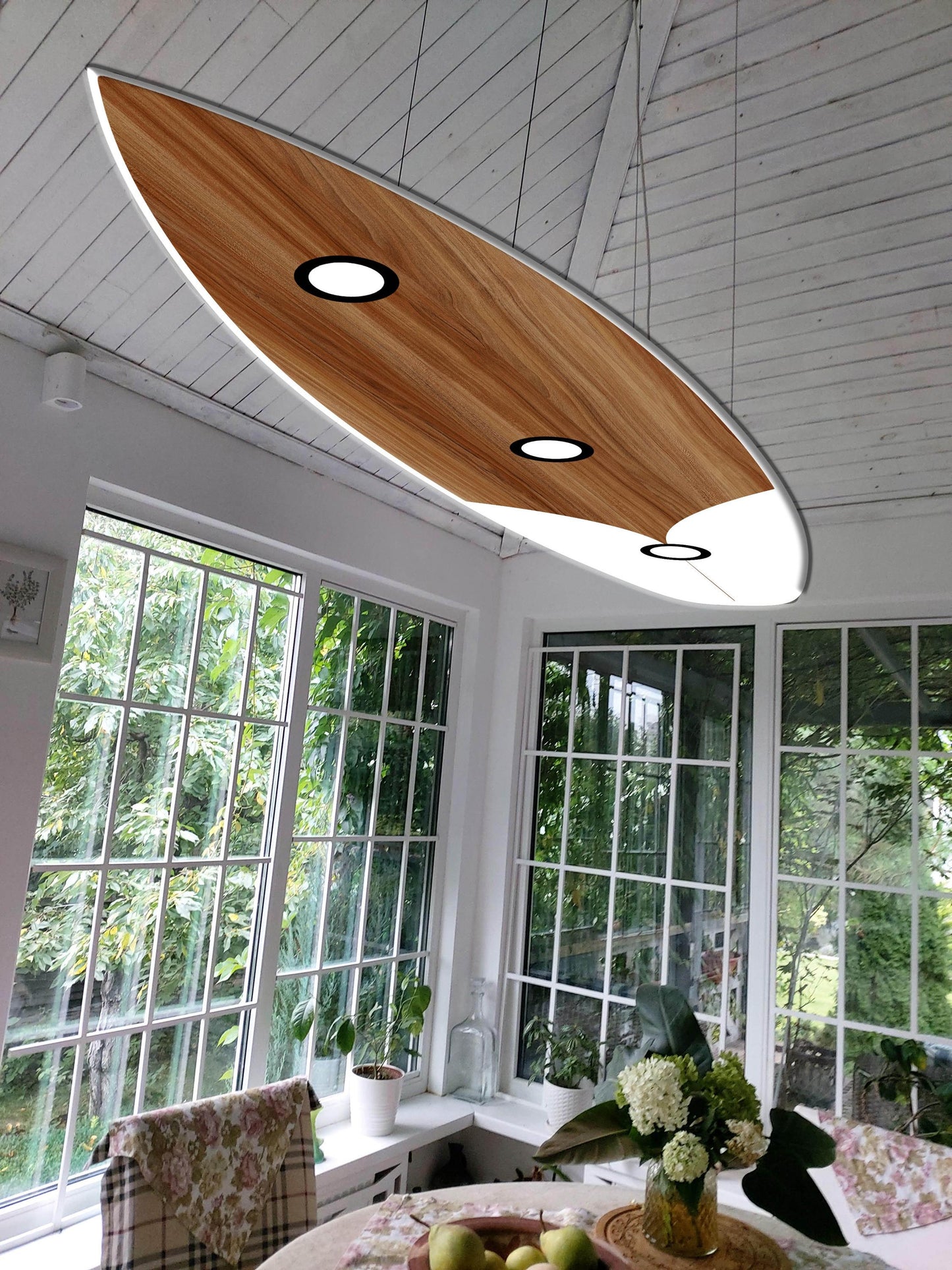 Surfboard shaped ceiling chandelier, Pool Billiard Table Light
