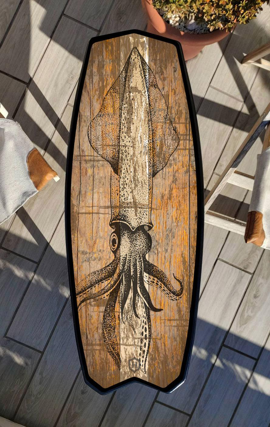Squid Surfboard Coffee Table: Beach Bar Decor