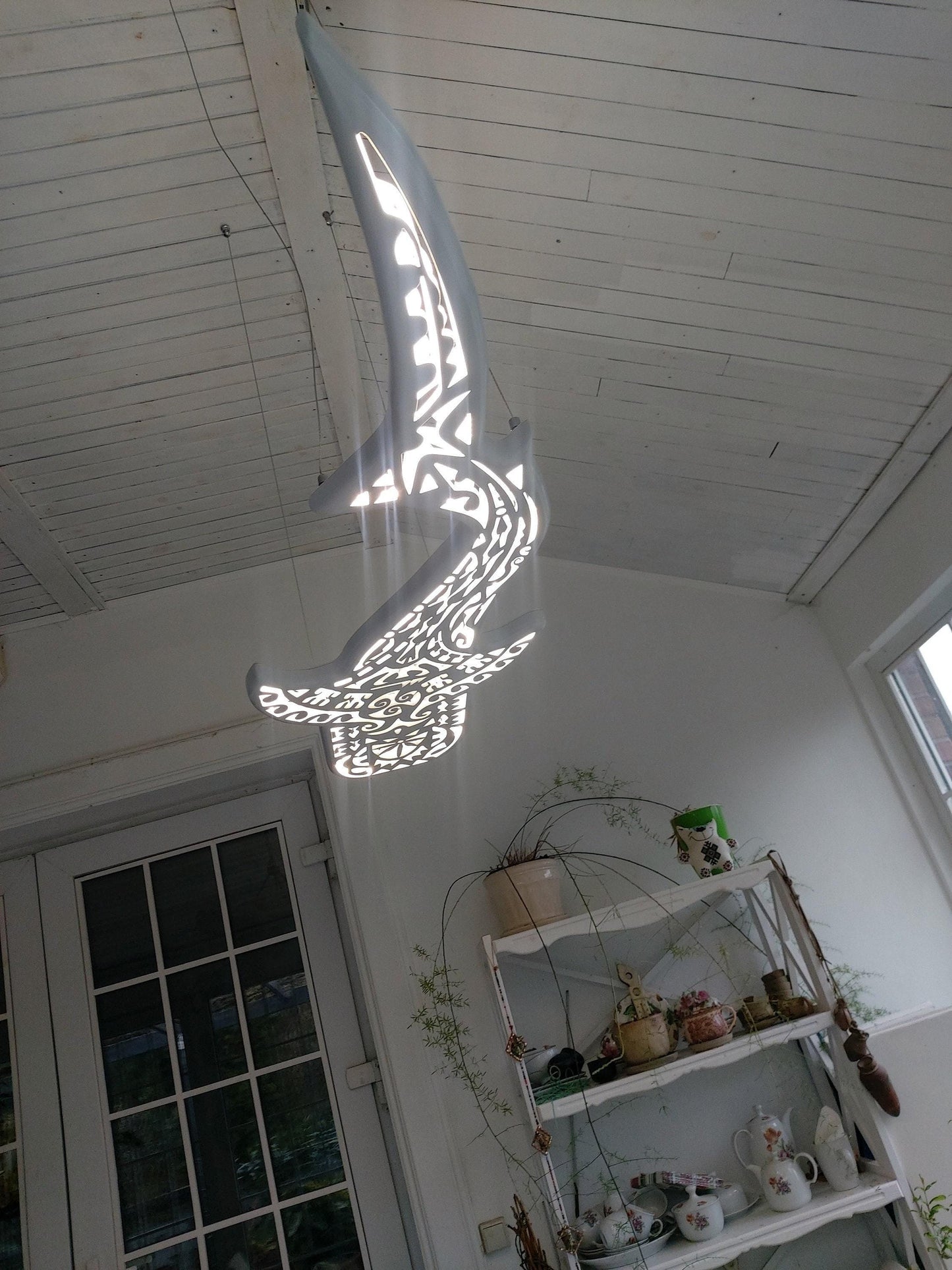 Whale Shark Ceiling Light – Maori Surf Style Ocean LED Chandelier
