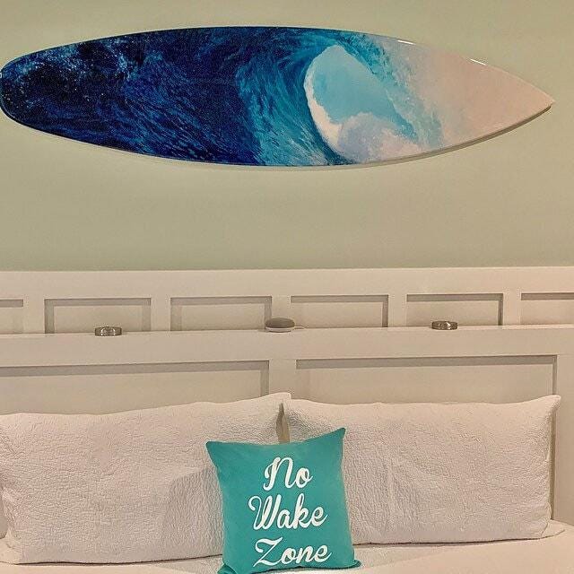 Surfboard Wall Art: Ocean Wave Coastal Decor