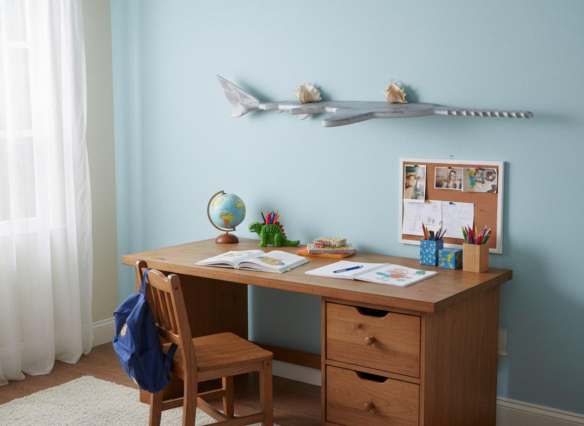 Sawfish Wall Shelf – Ocean-Inspired Decorative Wall Rack, Nautical Sea Life Decor
