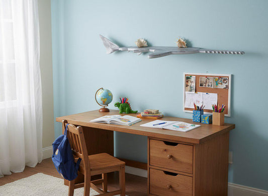 Sawfish Wall Shelf – Ocean-Inspired Decorative Wall Rack, Nautical Sea Life Decor