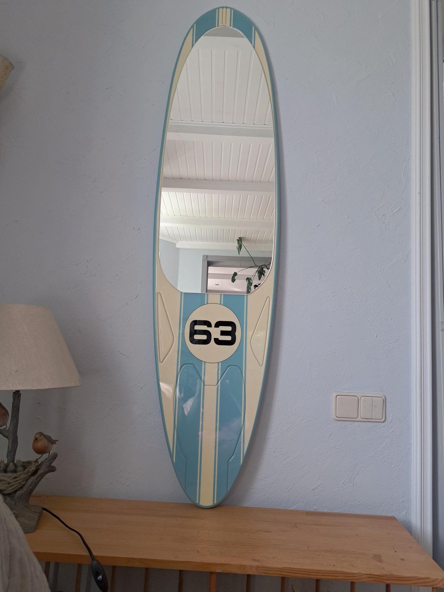Surfboard Mirror: Race Car Design - Sporty Kids Room Decor