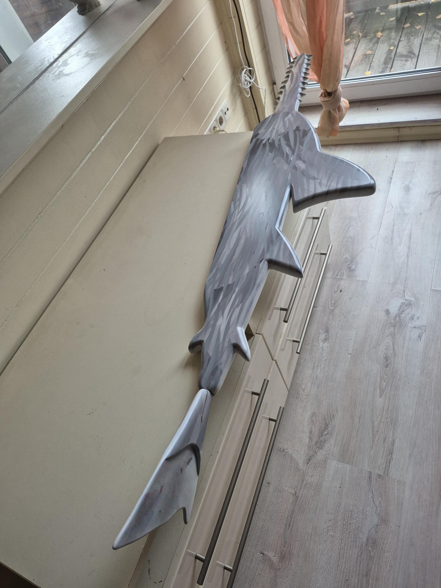 Sawfish Wall Shelf – Ocean-Inspired Decorative Wall Rack, Nautical Sea Life Decor