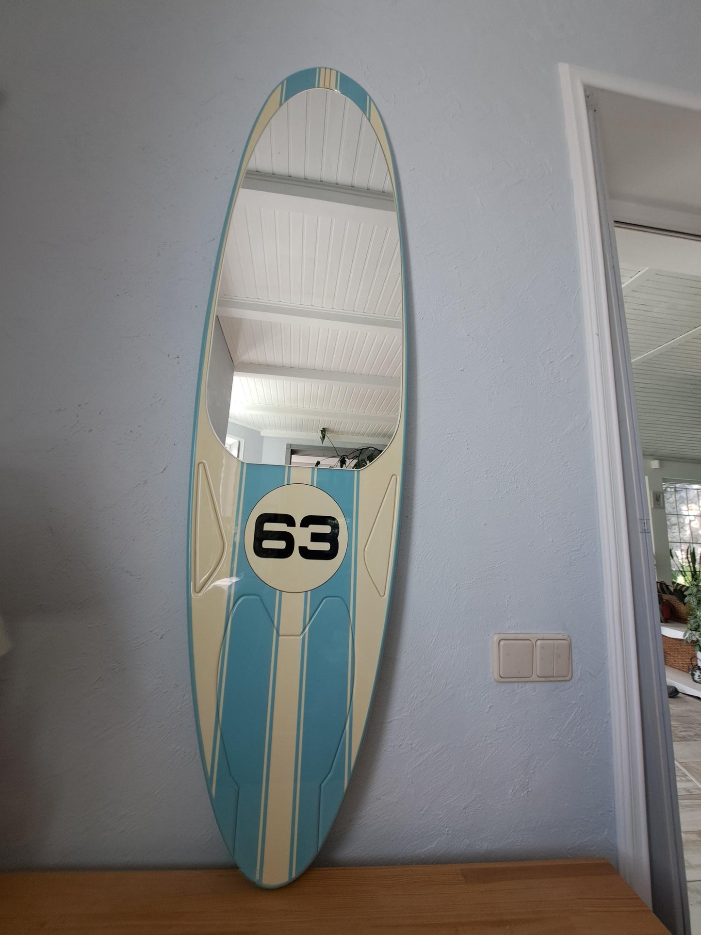 Surfboard Mirror: Race Car Design - Sporty Kids Room Decor