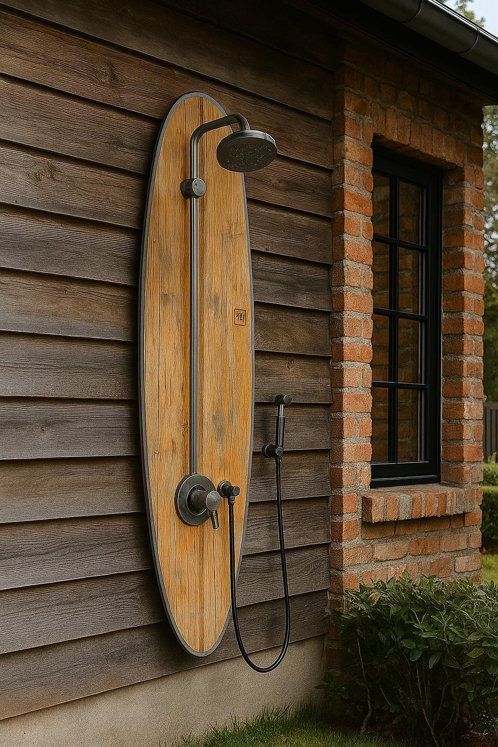 Surfboard Shower Panel – Retro Beach Design