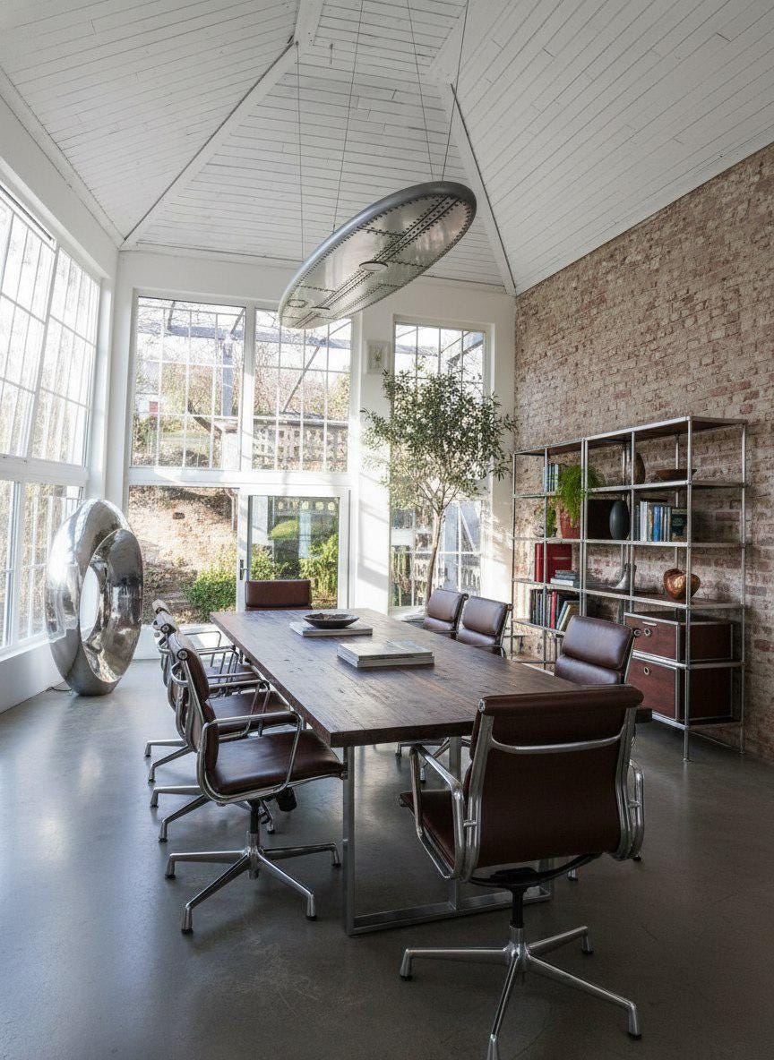 Surfboard shaped ceiling chandelier, covered with liquid aluminum, a ceiling lamp for billiards
