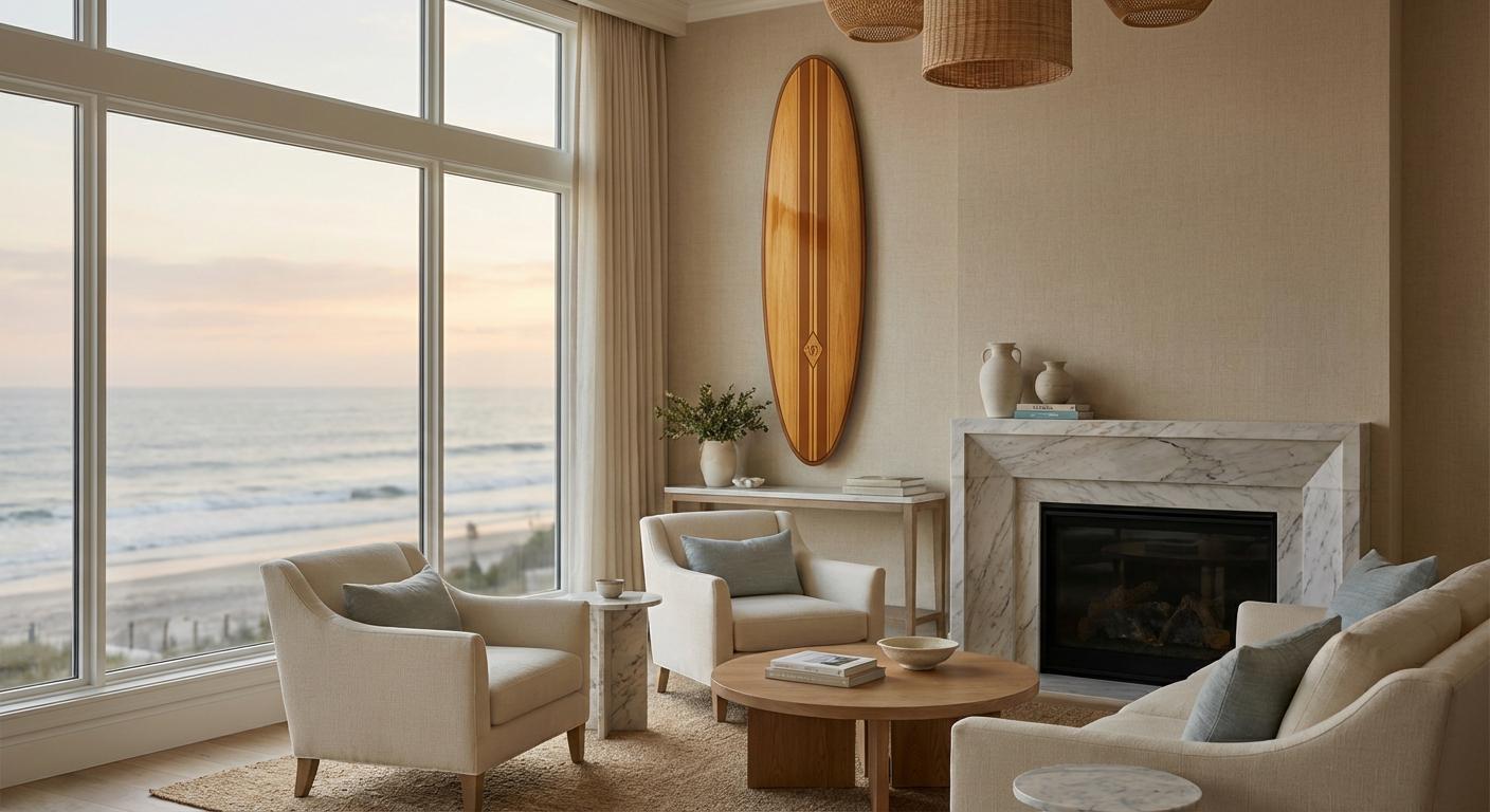 Surfboard wall Art, 1960s Style : Coastal Beach House Art