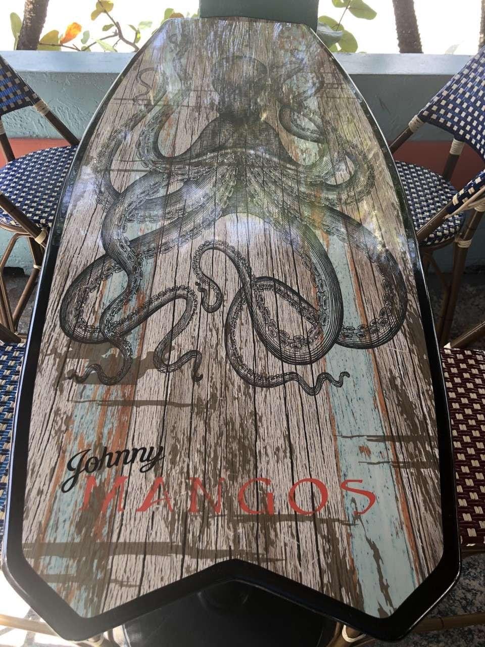 Surfboard Coffee Table – Coastal Beach House Table, Ocean Style Living Room Furniture, Octopus Design