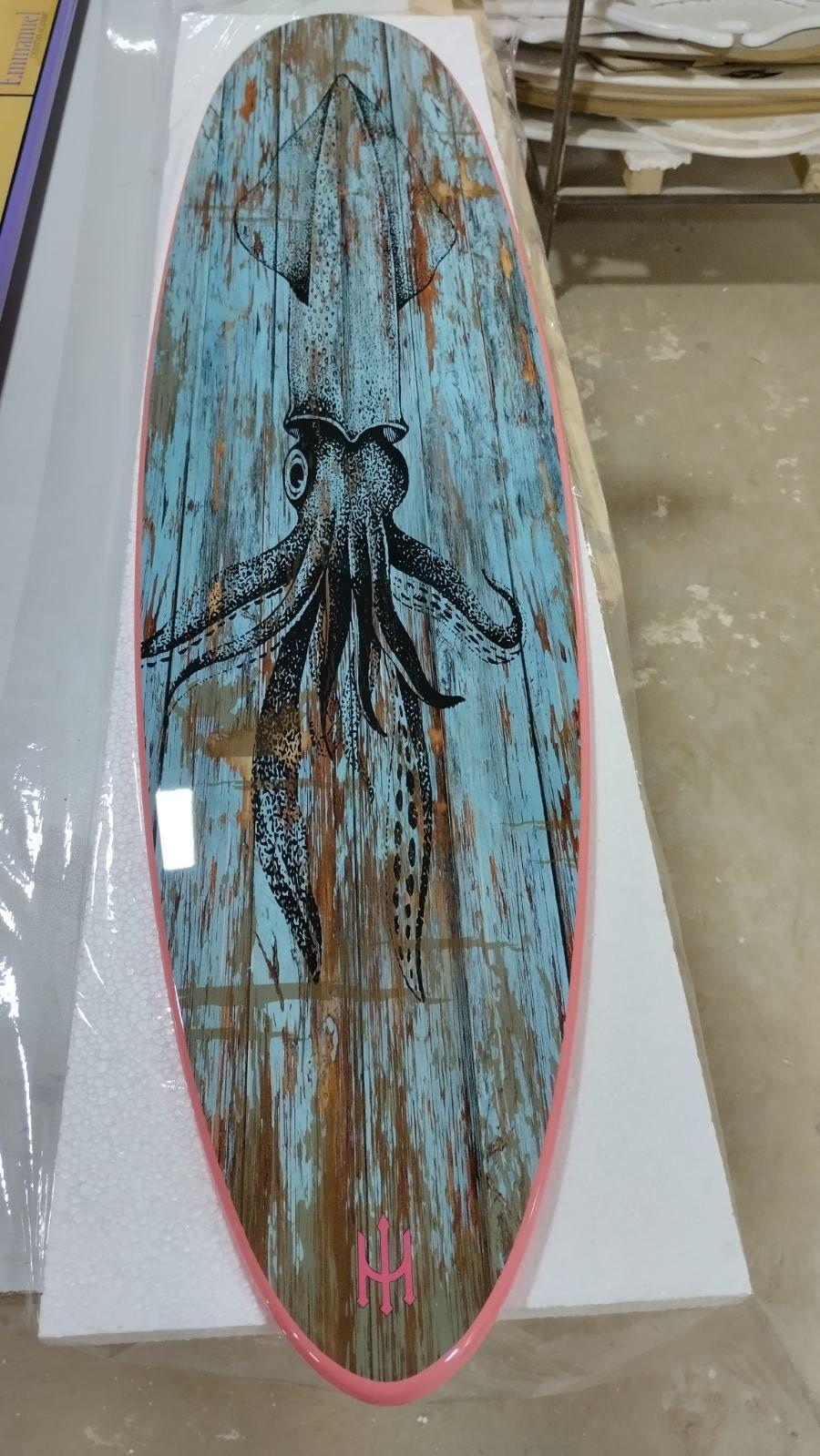 Squid Design Surfboard wall art  – Indoor/Outdoor Surfboard Sign