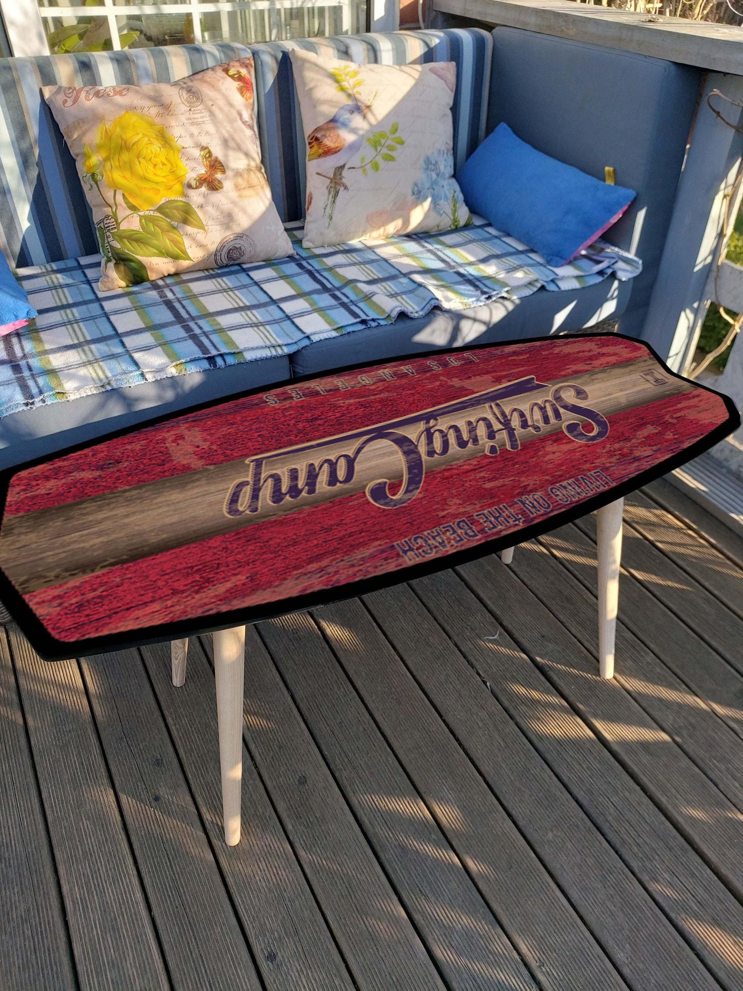 Surfboard Coffee Table: Beach Bar Decor, Surfing Camp Art