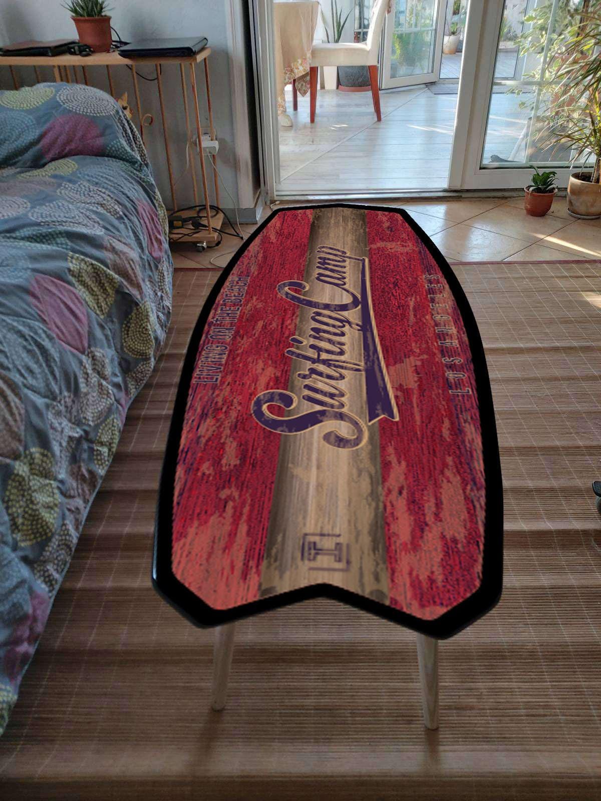 Surfboard Coffee Table: Beach Bar Decor, Surfing Camp Art