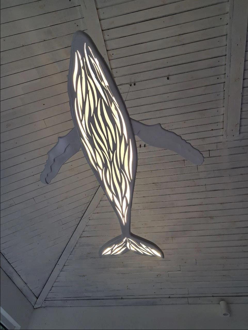 Whale LED Ceiling Light – Ocean Theme Chandelier for Coastal Home or Beach House Decor