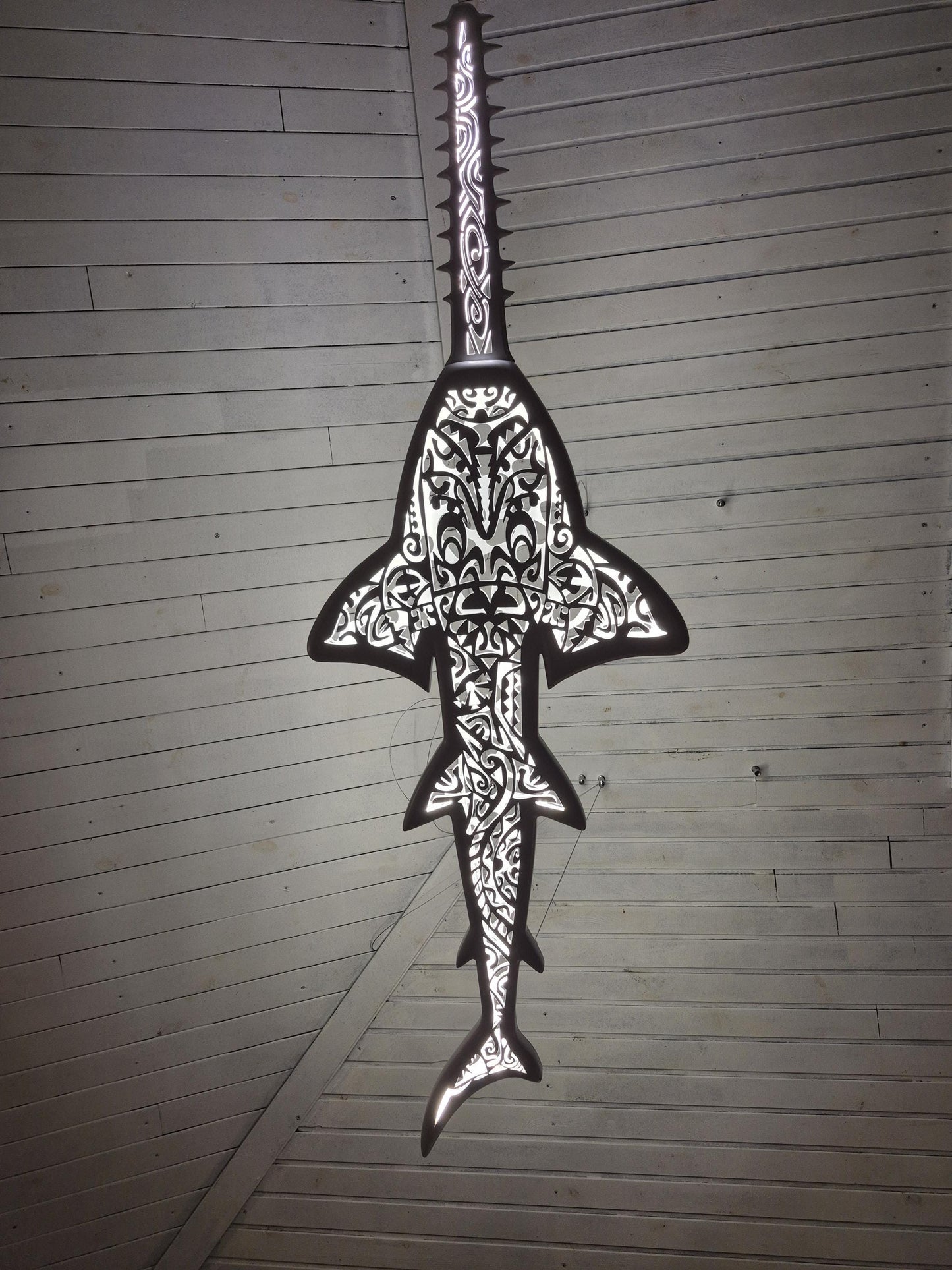 Sawfish Wall Lamp – Maori Pattern Ocean Decor