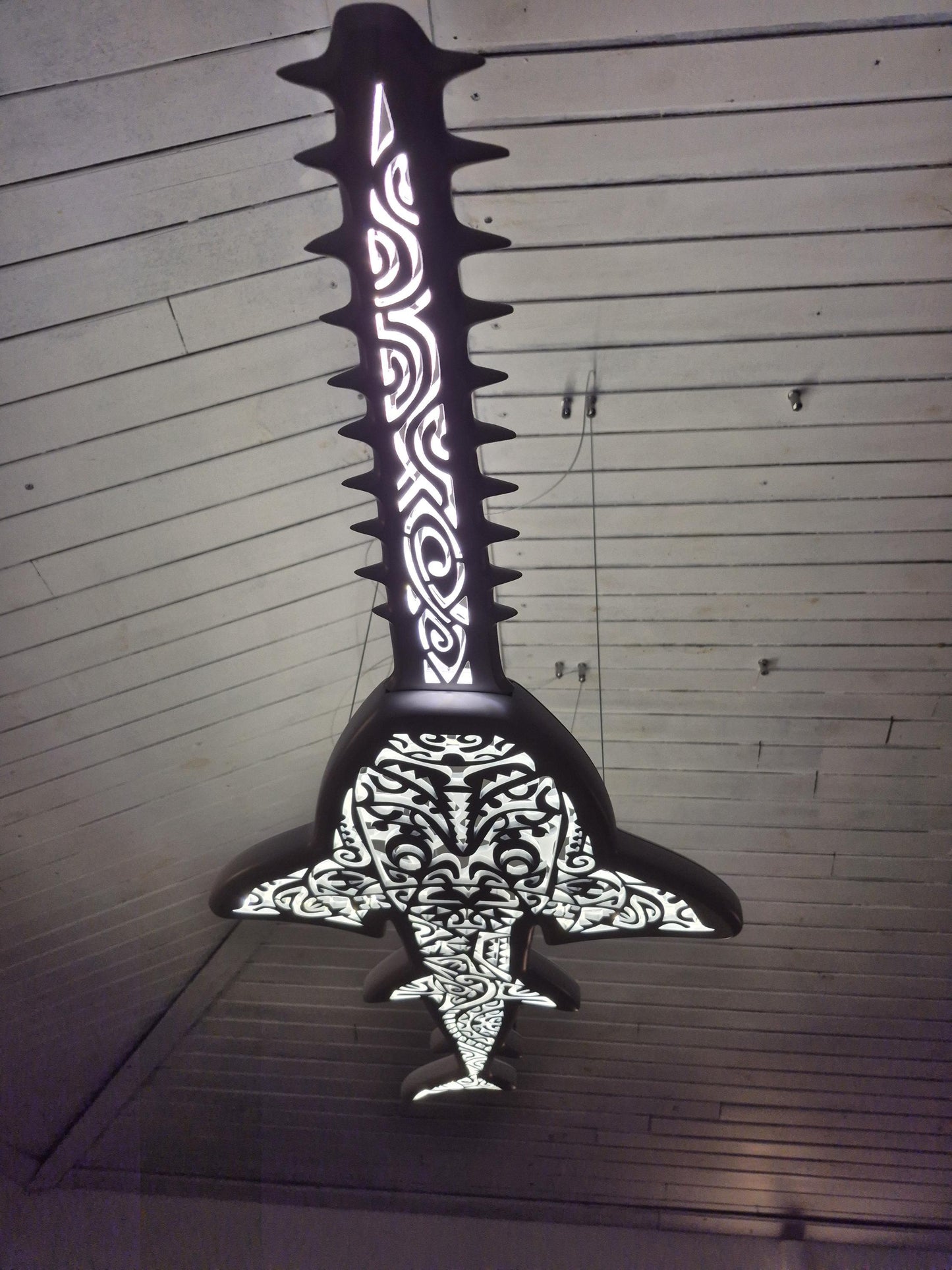 Sawfish Wall Lamp – Maori Pattern Ocean Decor