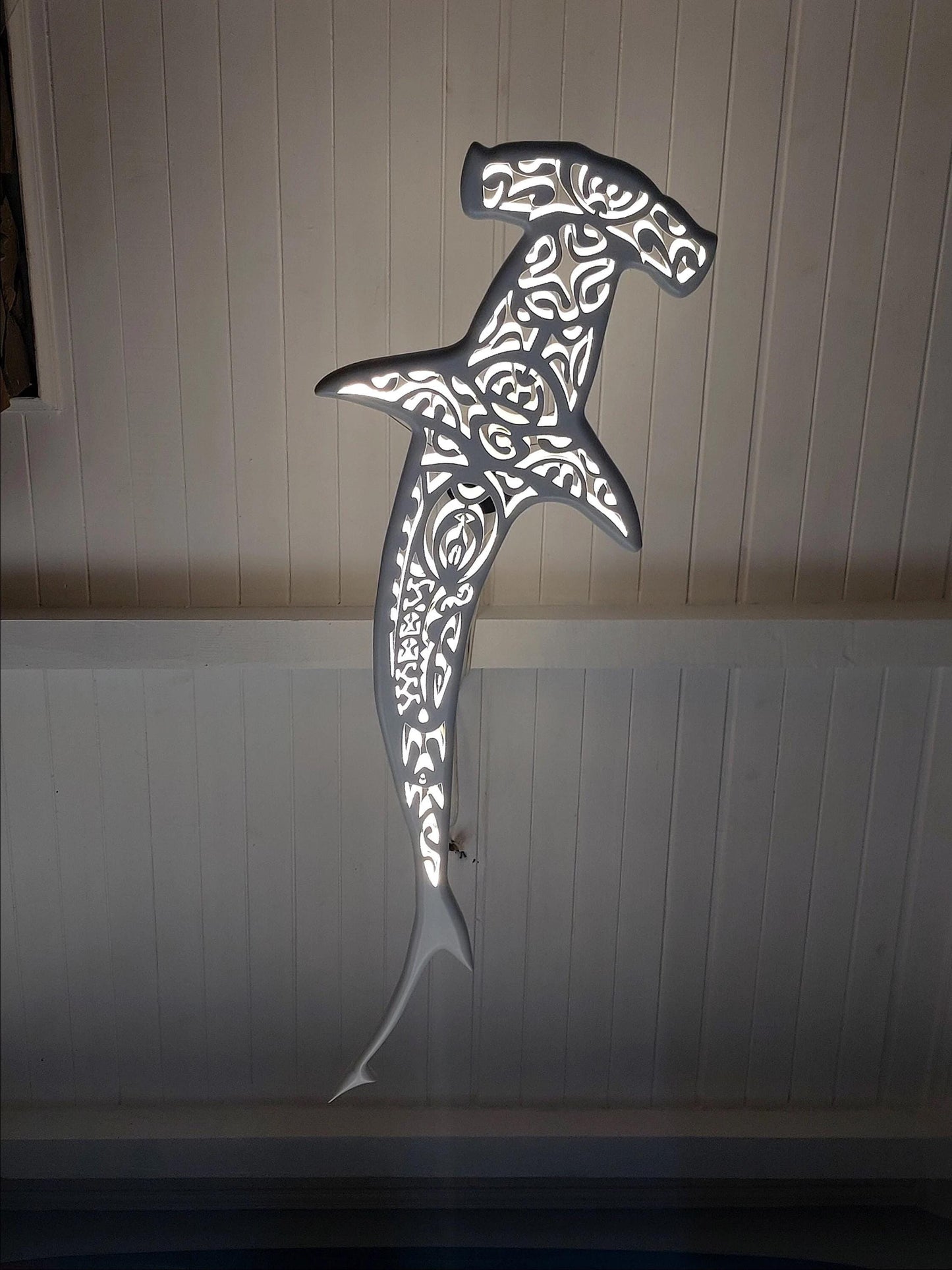 Hammerhead Shark LED Ceiling Light, Shark Chandelier for Coastal Homes