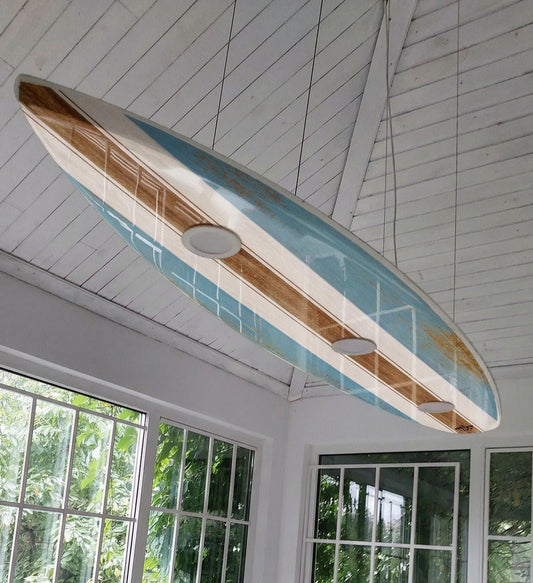 Surfboard Billiard Light – Coastal Beach House Bar Ceiling Lamp