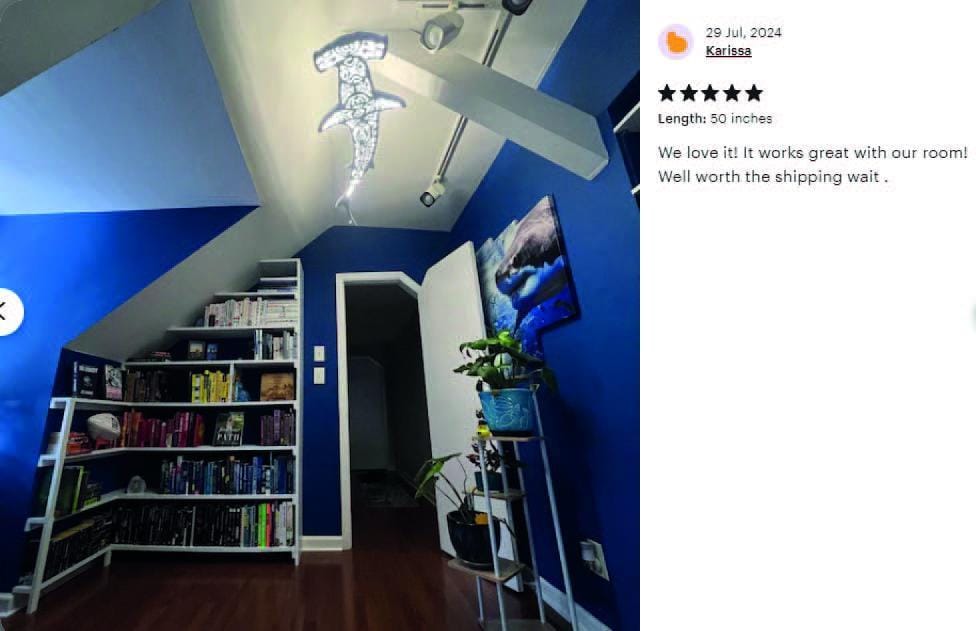 60 inch Hammerhead Shark LED Ceiling Light ( without the electrical part )