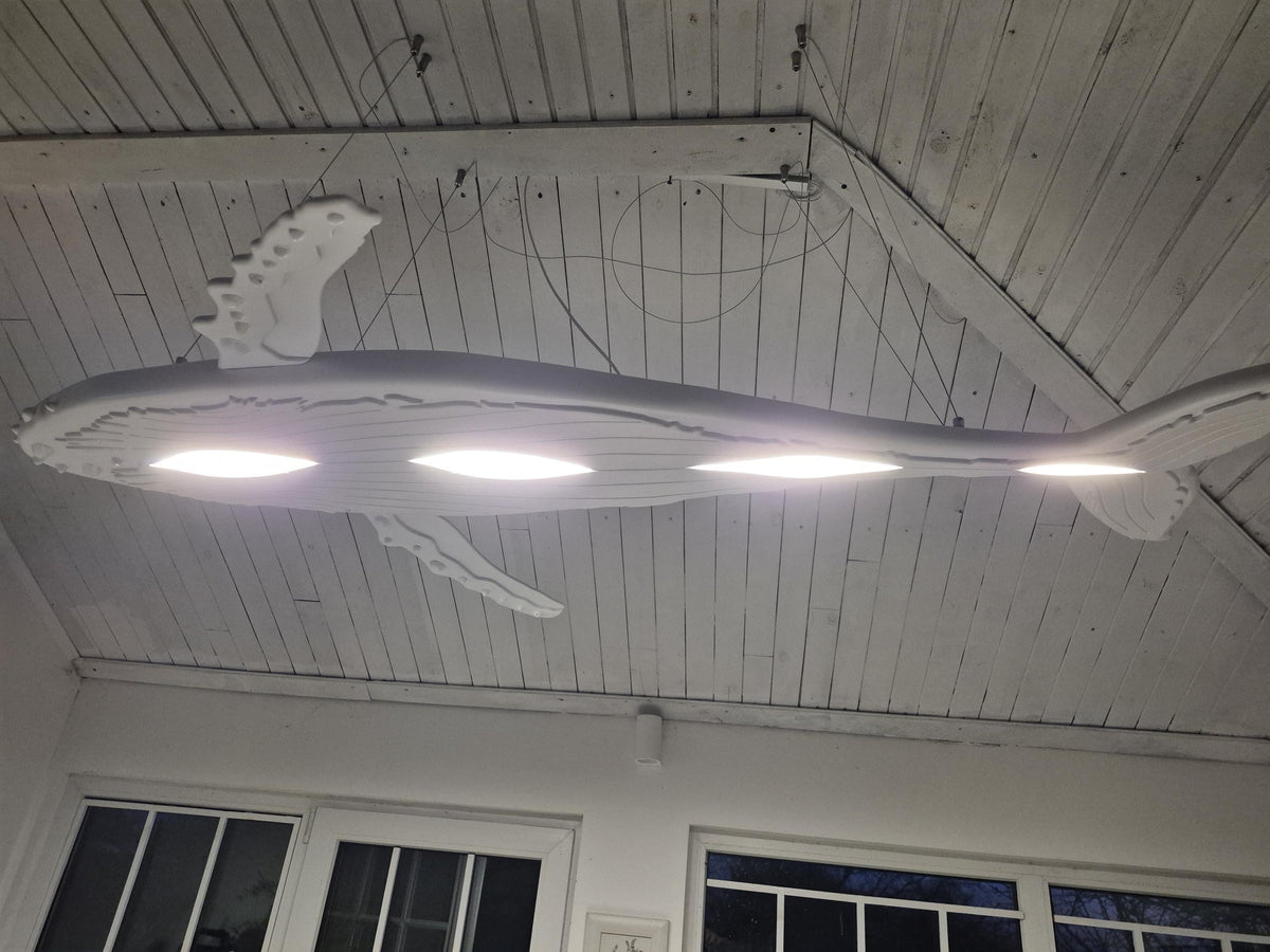 Whale Ceiling Light – Coastal Ocean Chandelier, Surf Style Lighting, Beach House Ceiling Lamp