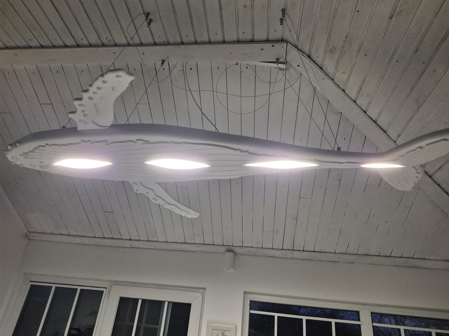 Whale Ceiling Light – Coastal Ocean Chandelier, Surf Style Lighting, Beach House Ceiling Lamp