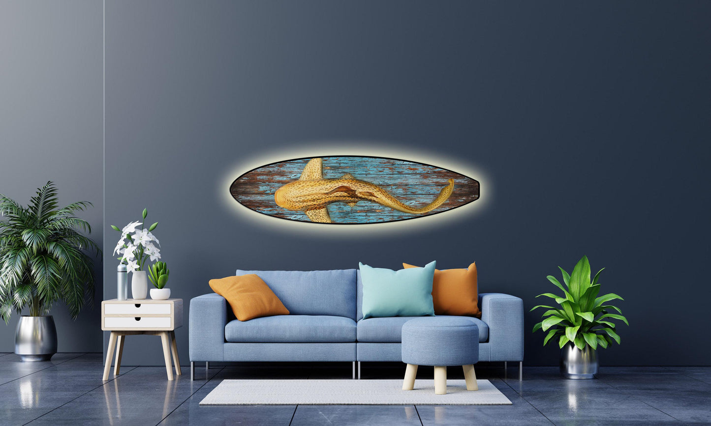 Surfboard-shaped LED wall light SUNSET.