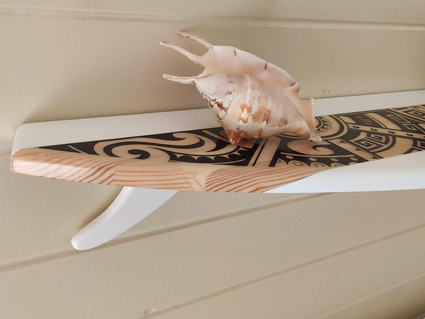 Surfboard Wall Shelf Set – 3 Rustic Floating Shelves for Coastal Decor