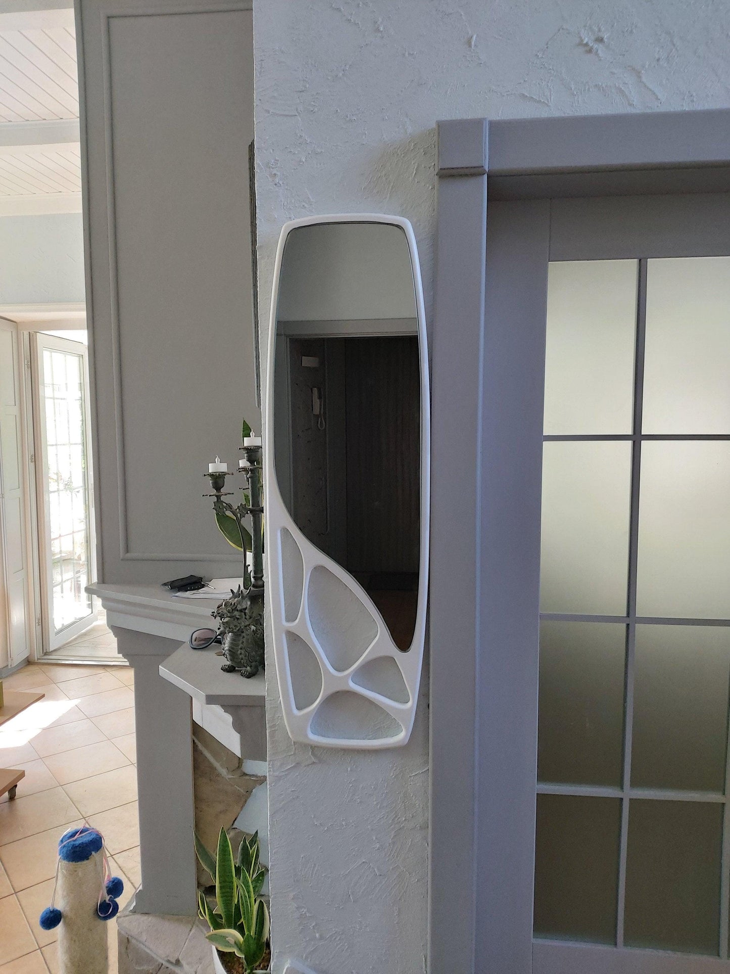 Surfboard Mirror – Large Coastal Wall Mirror for Bathroom or Beach House Decor
