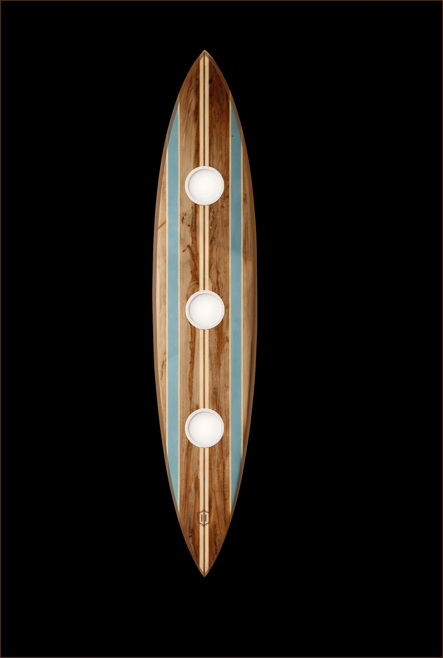 Surfboard Pool Table Light – Vintage Coastal Pendant Lamp for Game Room and Bar