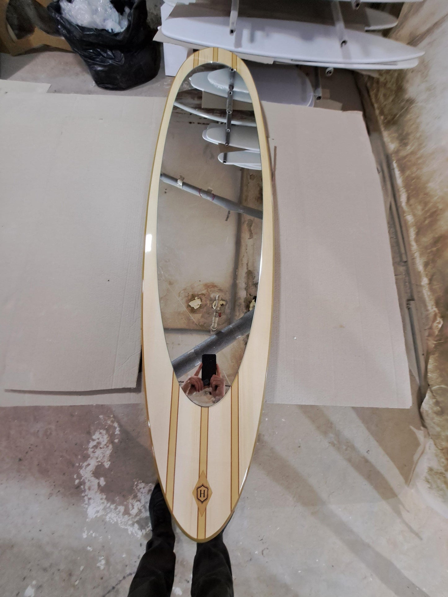 Surfboard Mirror - Coastal Beach House Wall Decor