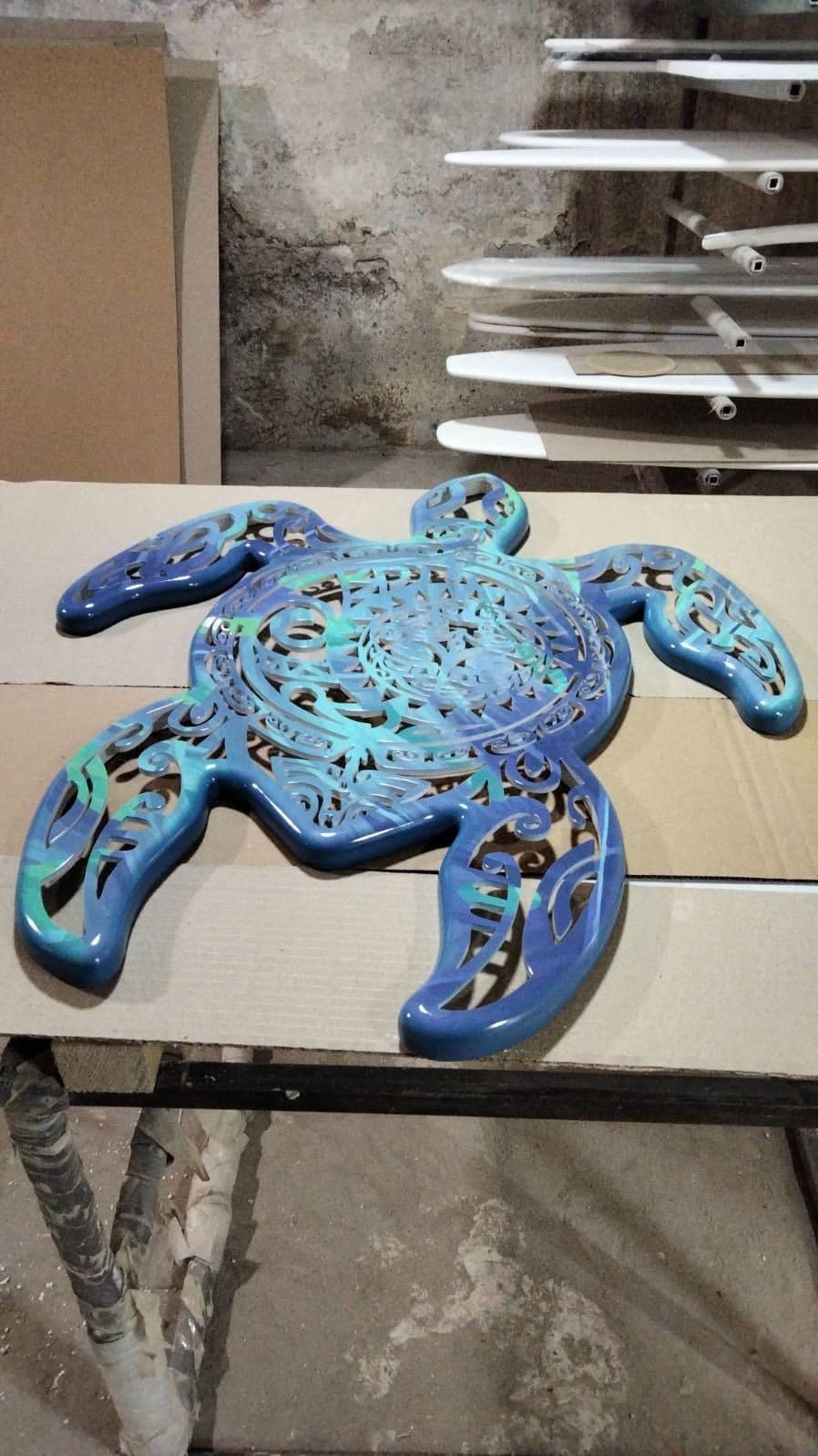 Turtle Ceiling Light – Handcrafted Ocean-Inspired Chandelier – Surf Style Coastal Decor – LED Sea Turtle Lamp