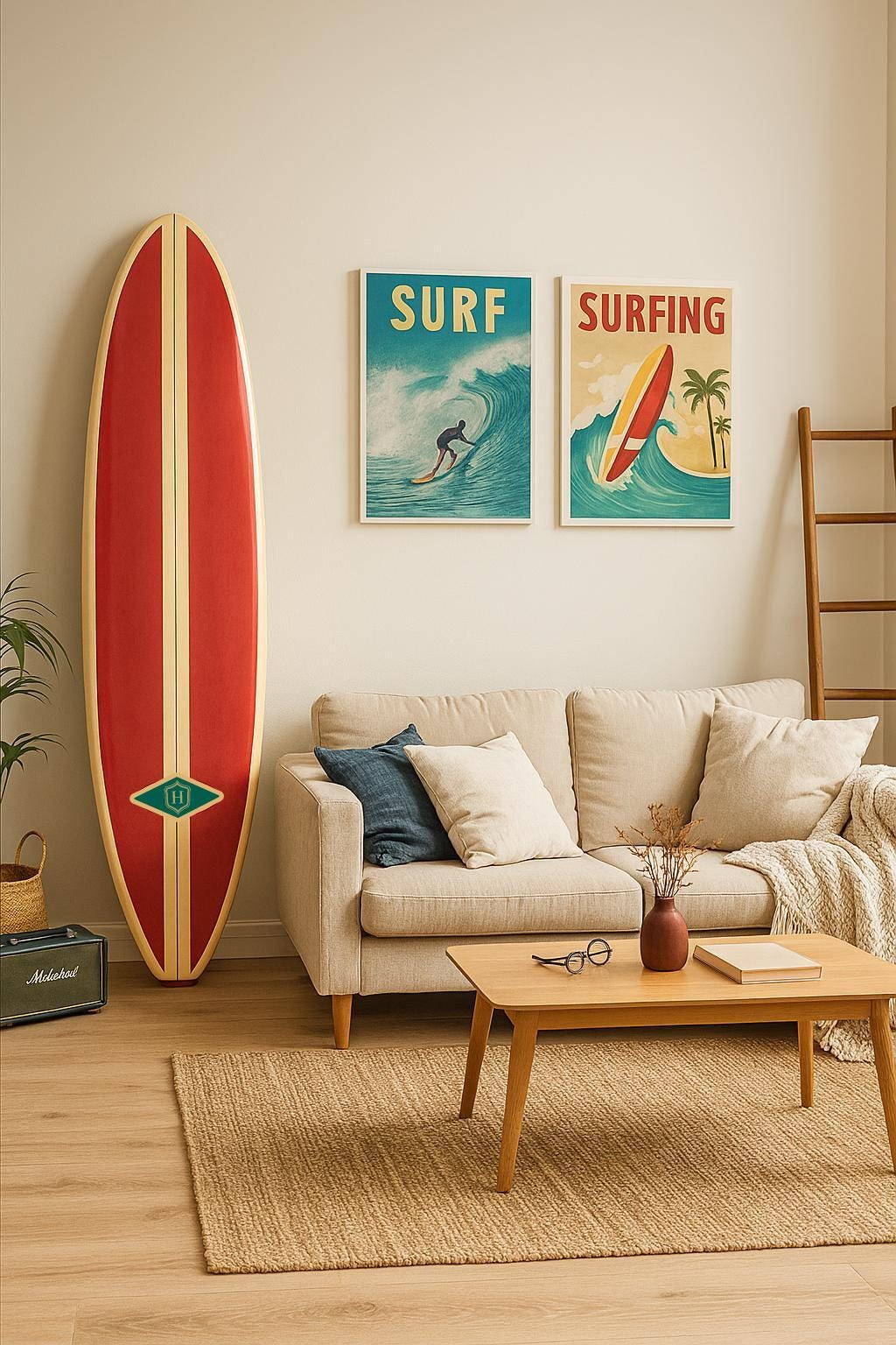 Vintage Longboard Shape Inspired by Early Hawaiian Design – 1950s Coastal Style