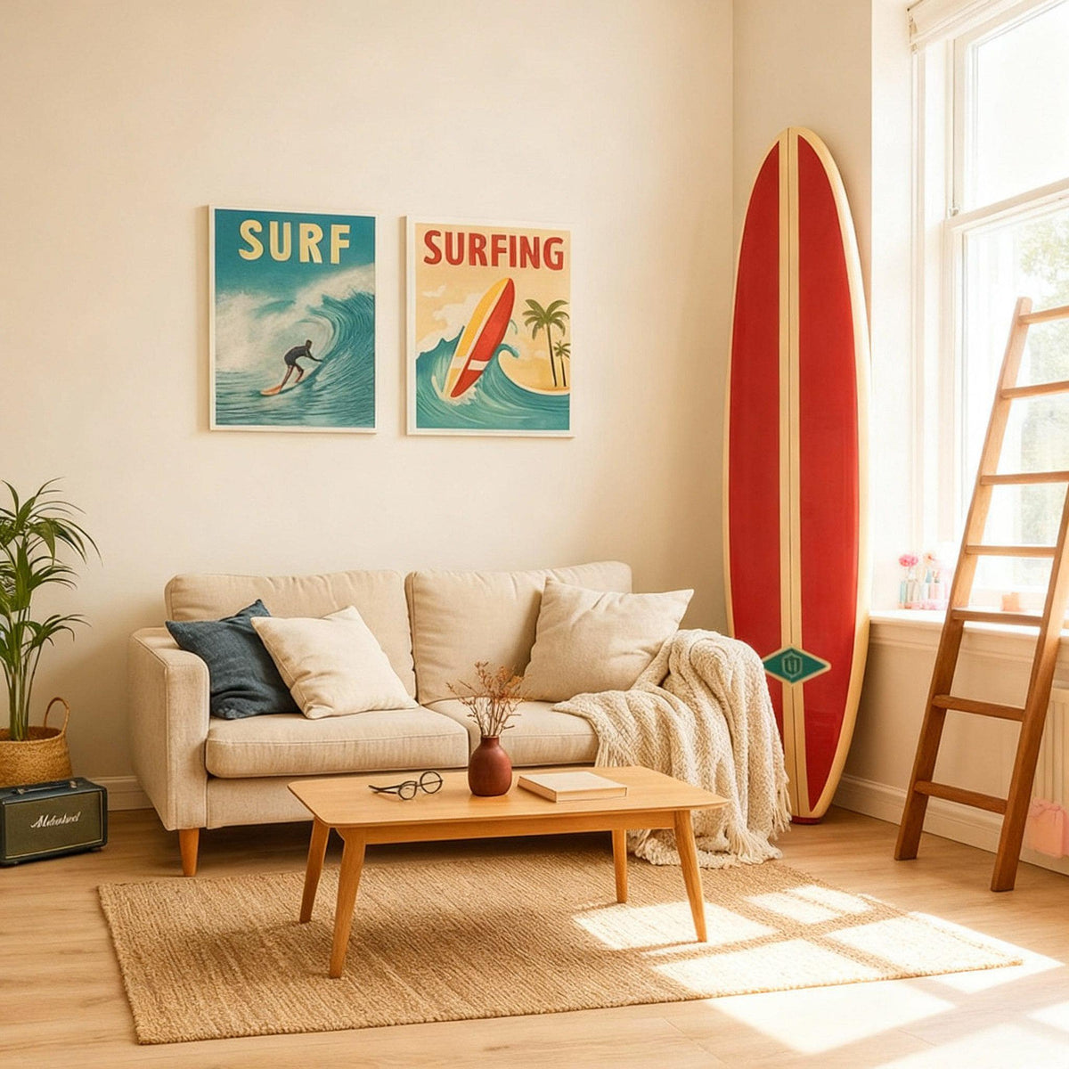 Vintage Longboard Shape Inspired by Early Hawaiian Design – 1950s Coastal Style