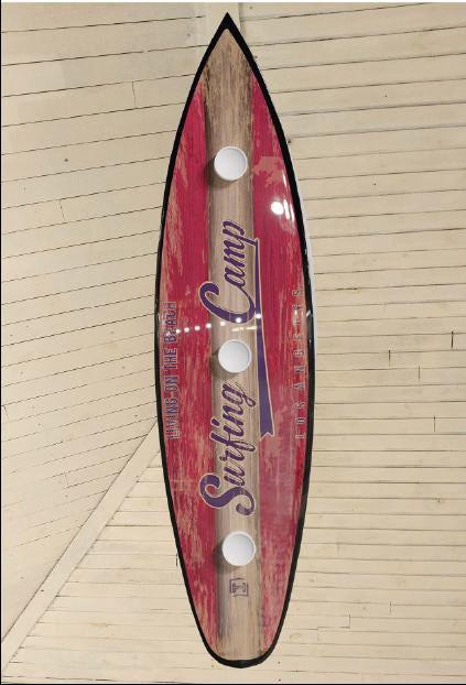 Surfboard shaped ceiling chandelier Surf Camp, Pool Billiard Table Light