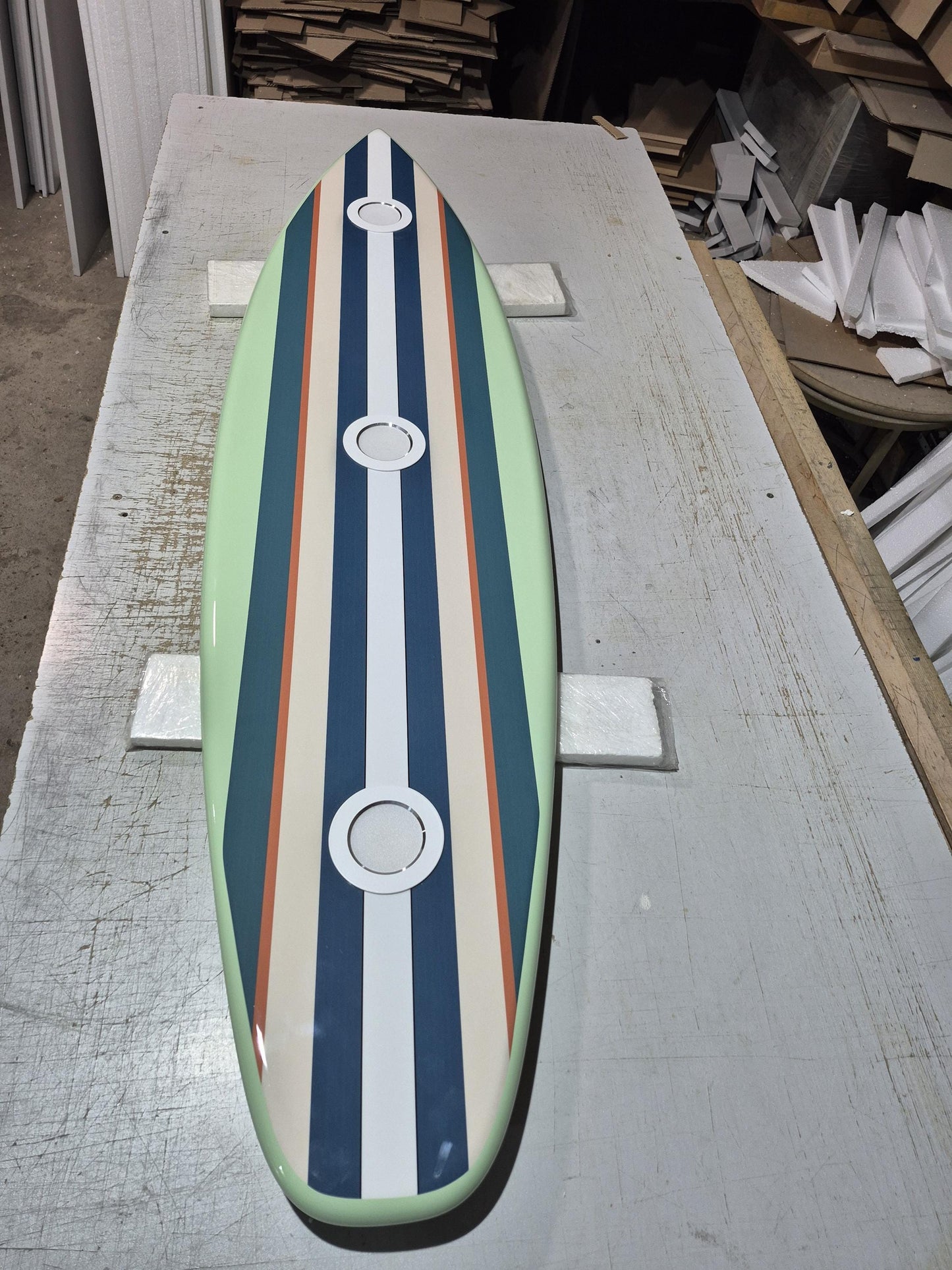 Surfboard shaped ceiling chandelier, Light blue, Pool Billiard Table Light