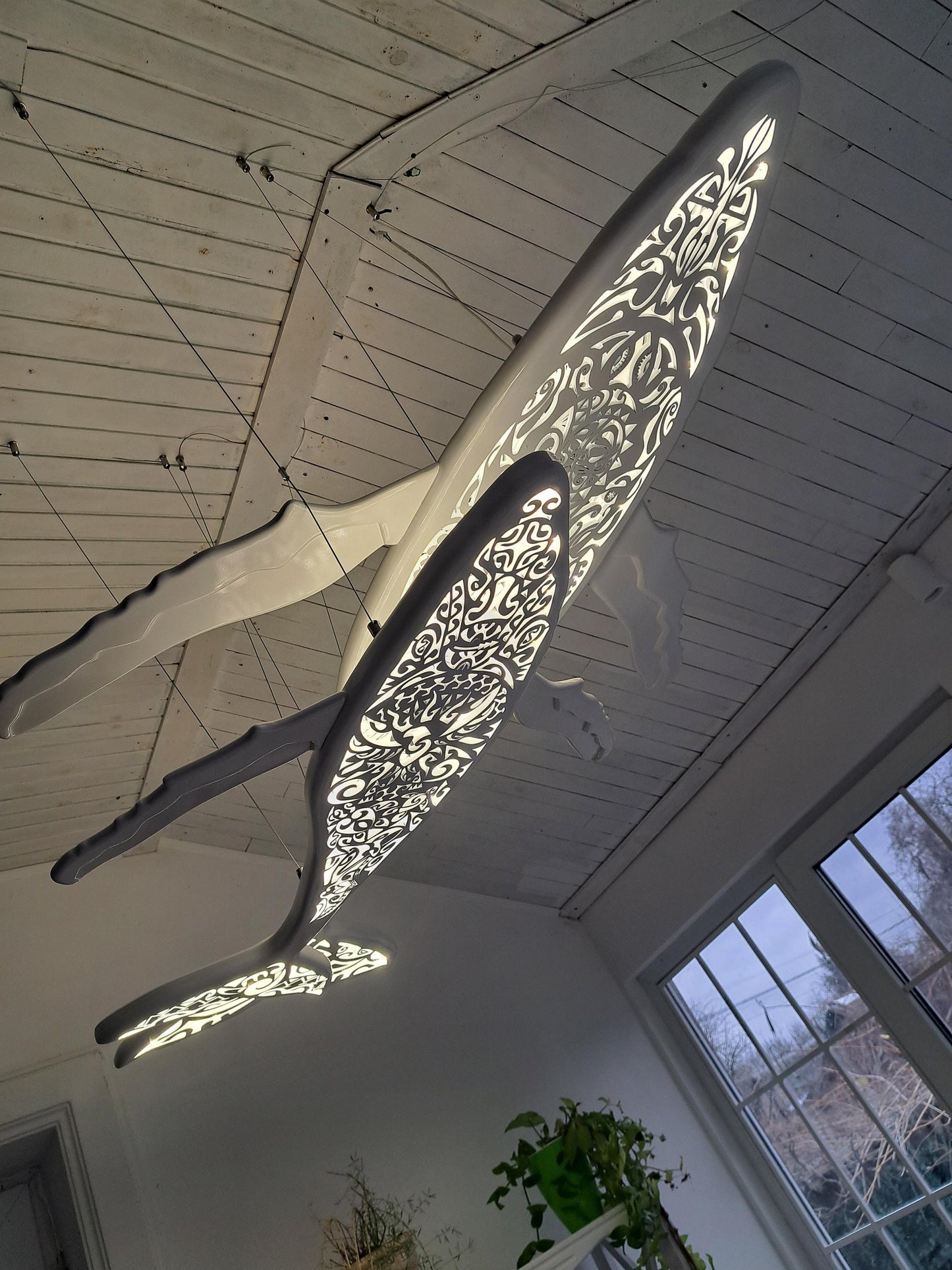 Whale and Calf LED Chandelier – Ocean Ceiling Light for Nursery and Family Rooms