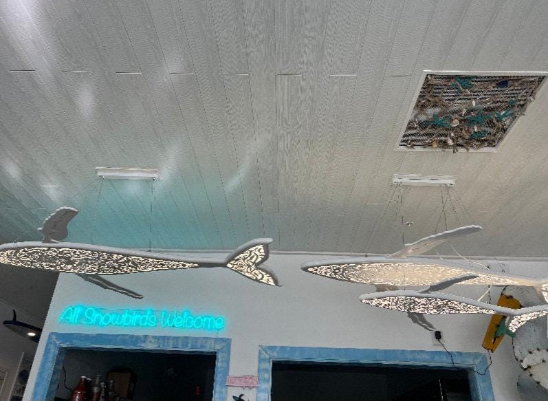 72 " Black Whale and Calf LED Chandelier (without strip)