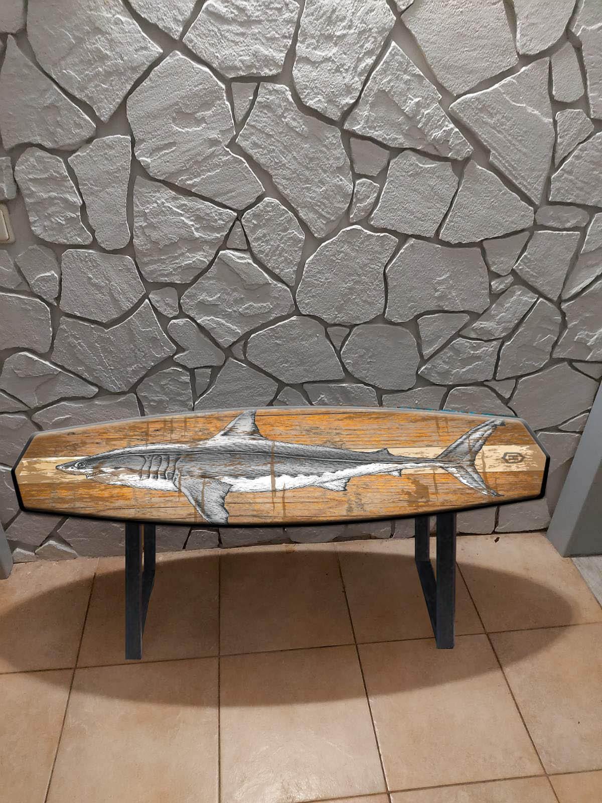 Shark Surfboard Bench – Nautical Vintage Seating