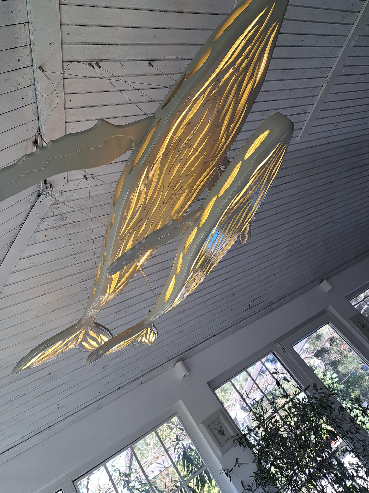 Whale and Baby LED Ceiling Light: 3D Ocean Theme Chandelier
