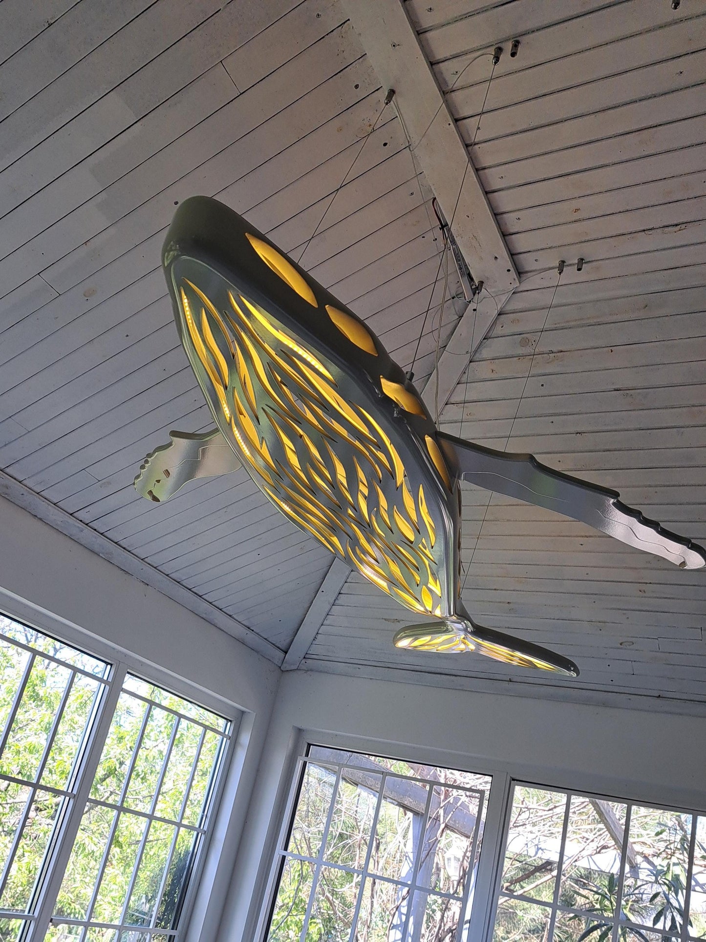 Whale LED Ceiling Chandelier – Sculptural Ocean Statement Light
