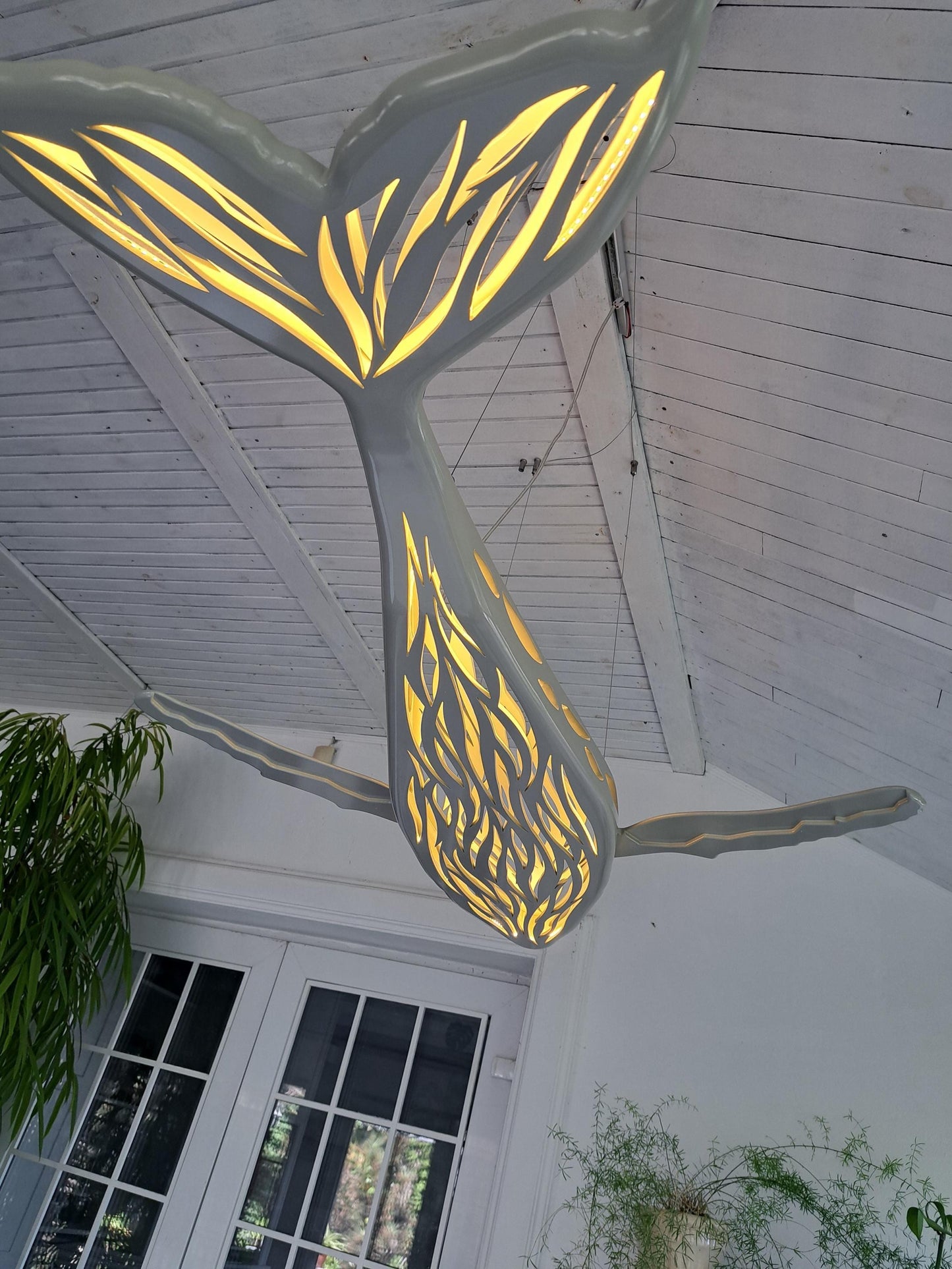 Whale LED Ceiling Chandelier – Sculptural Ocean Statement Light