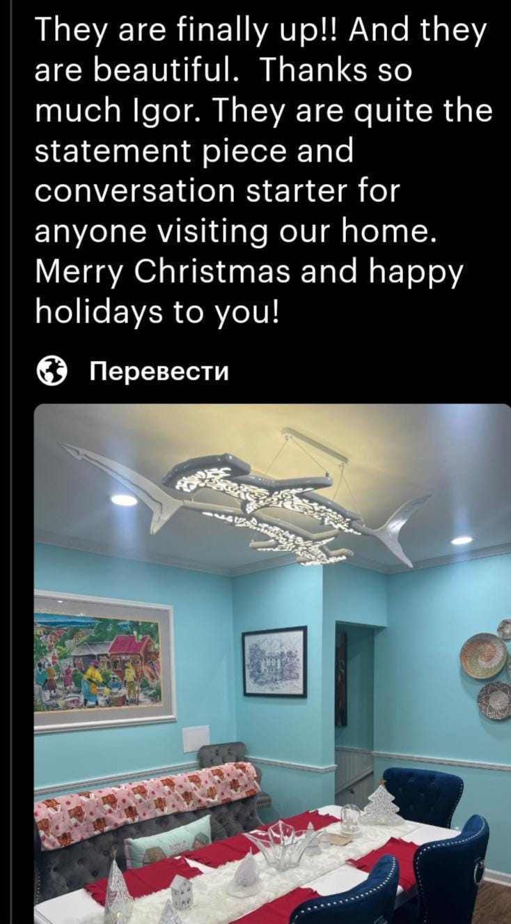 Dancing Sharks LED Ceiling Chandelier – Shark Ocean Statement Light