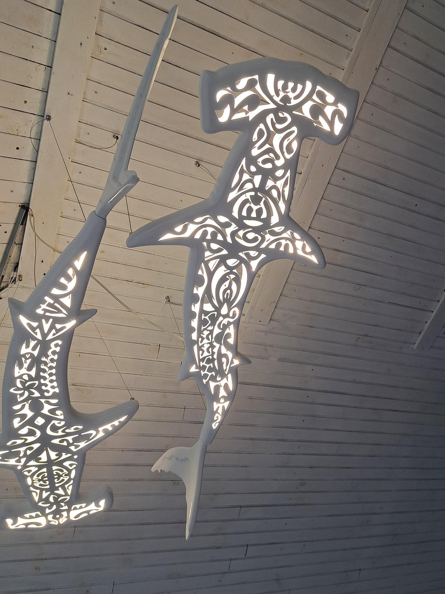 Dancing Sharks LED Ceiling Chandelier – Shark Ocean Statement Light