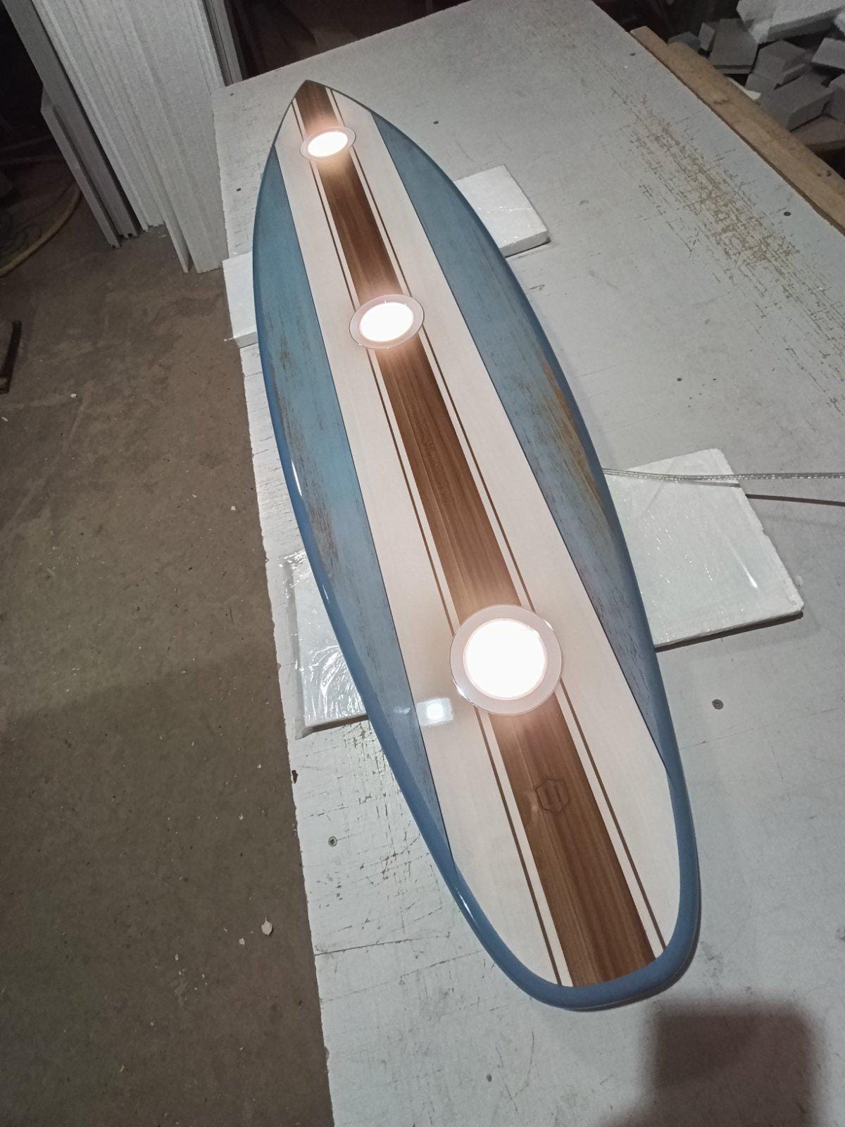 Surfboard Billiard Light – Coastal Beach House Bar Ceiling Lamp