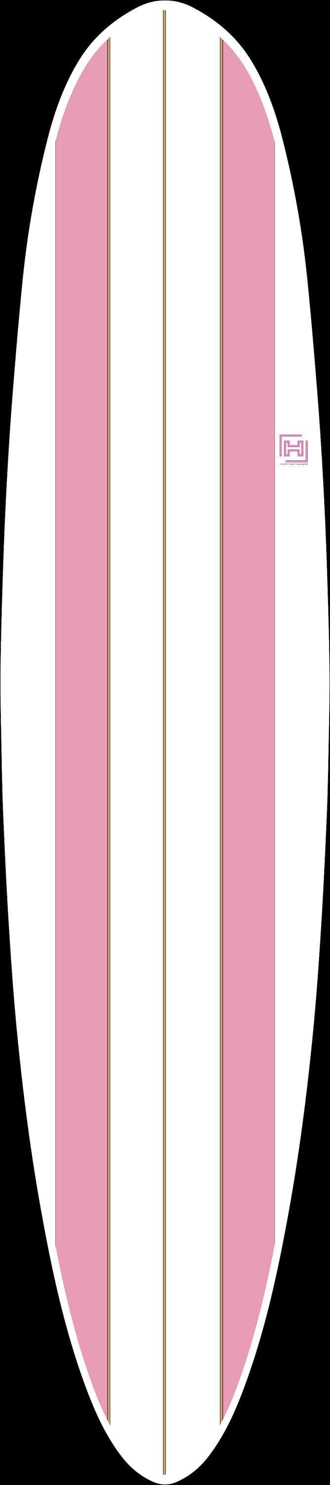 Surfboard Shower Panel – Pink Retro Stripe Design