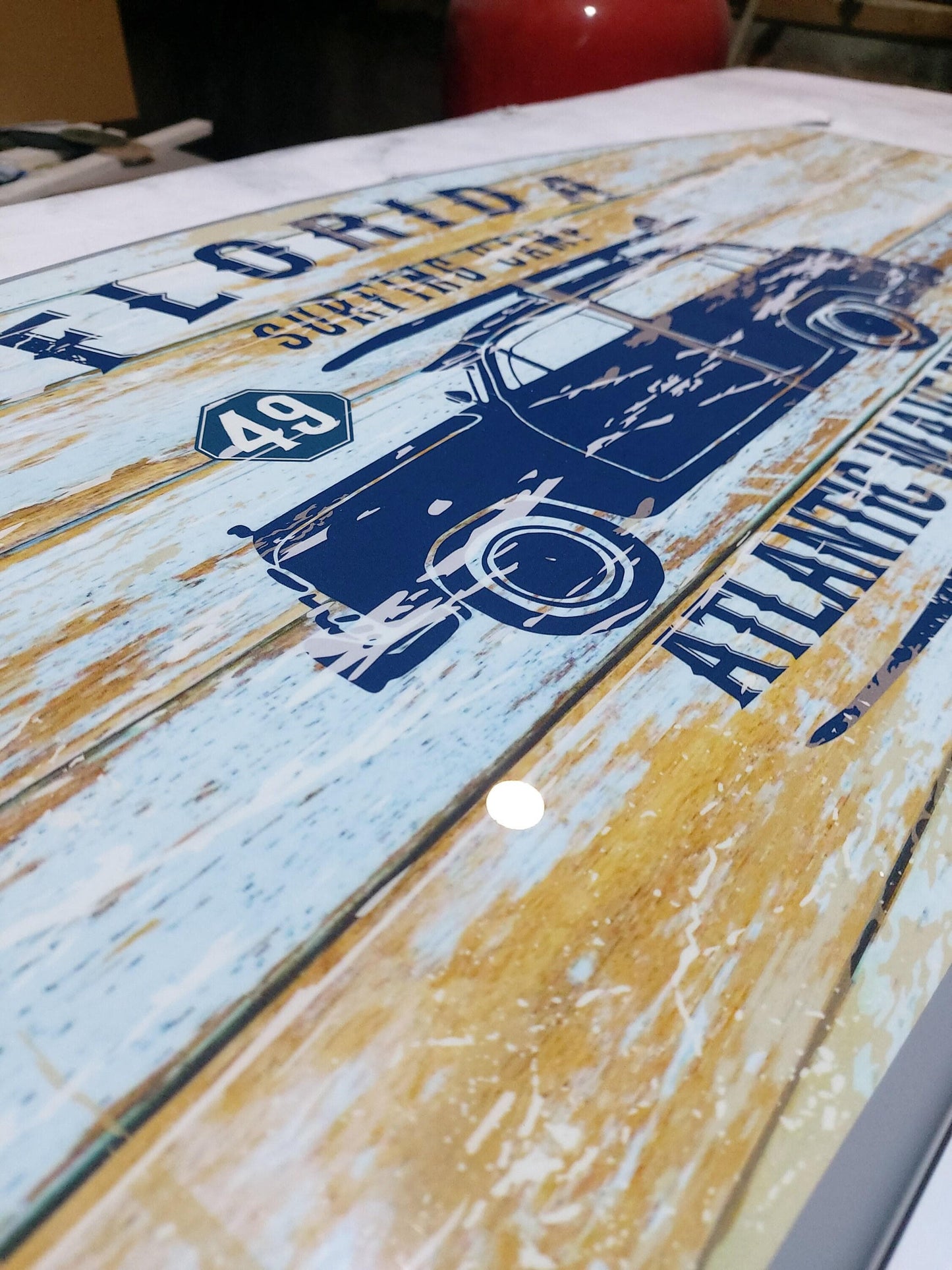 Surfboard Coffee Table: Beach Bar Decor, Surfing Art