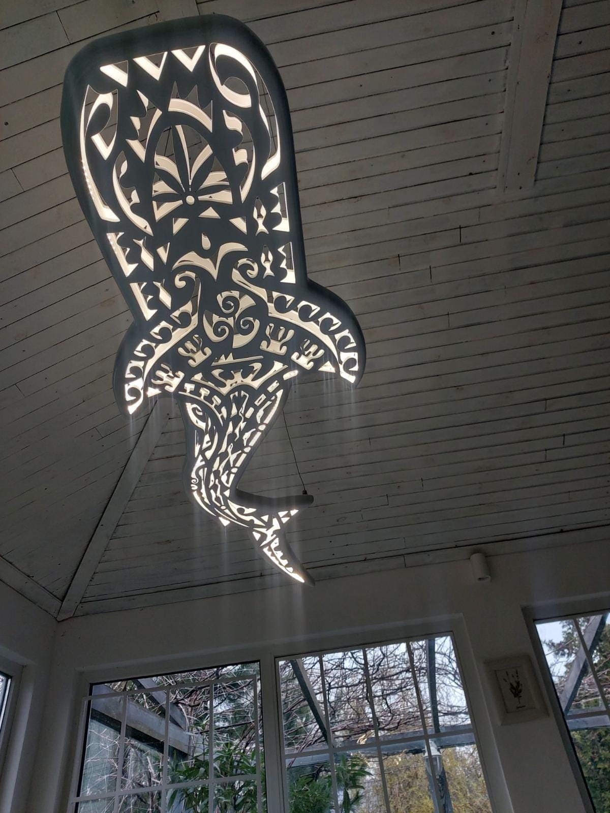 Whale Shark LED Ceiling Chandelier – 72 Inch Ocean Statement Light