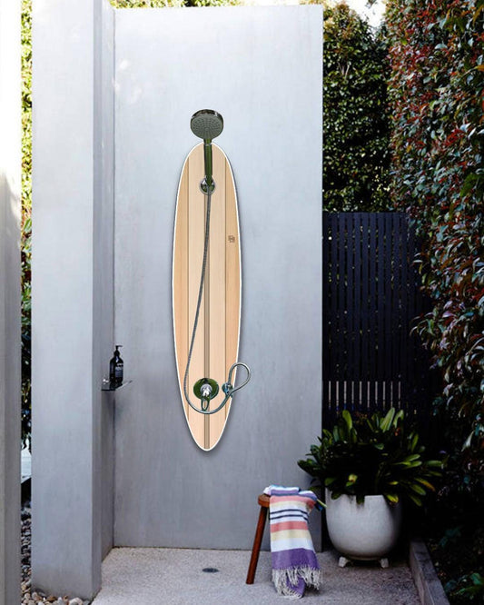 Surfboard Shower Panel: Tropical Beach Decor