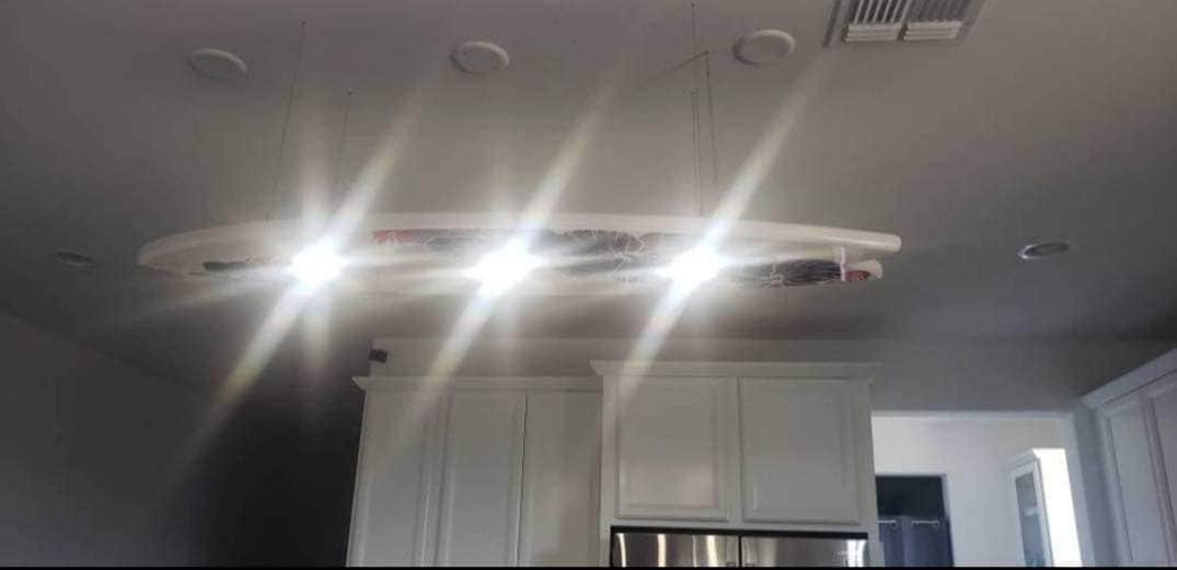 Surfboard shaped ceiling chandelier, Pool Billiard Table Light